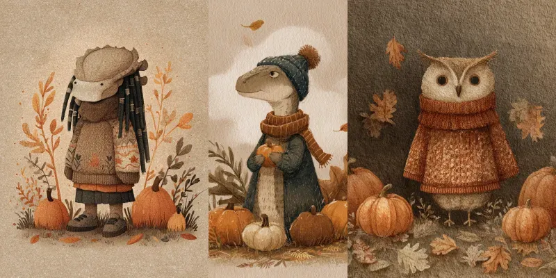 Rustic Autumn Storybook Characters Generator App | PromptBase