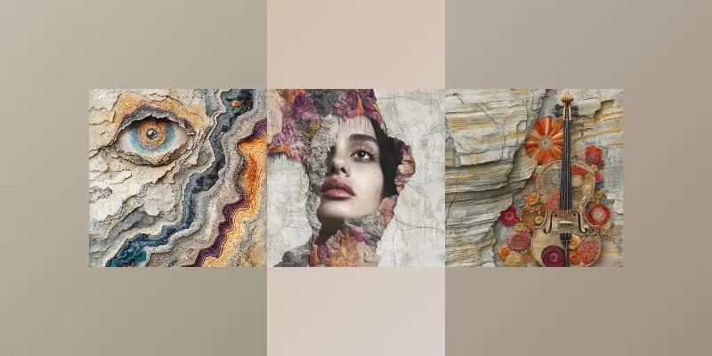 Limestone Textures And Embroidery Fusion Generator App | PromptBase