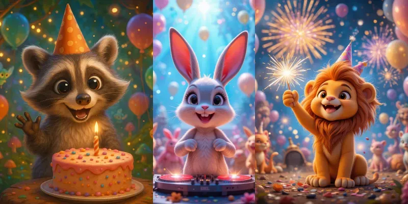 Magical Cute Animal Festival Generator App | PromptBase