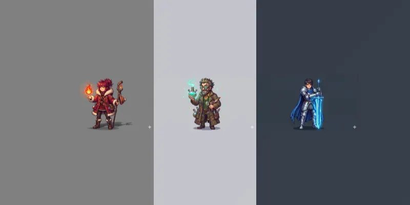 Modern Jrpg Pixel Character Sheets Generator App | PromptBase