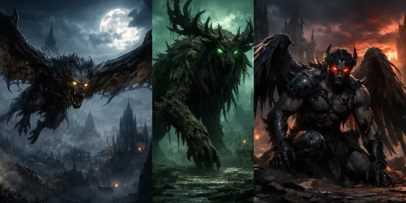 Cinematic Gothic Creature Generator App | PromptBase