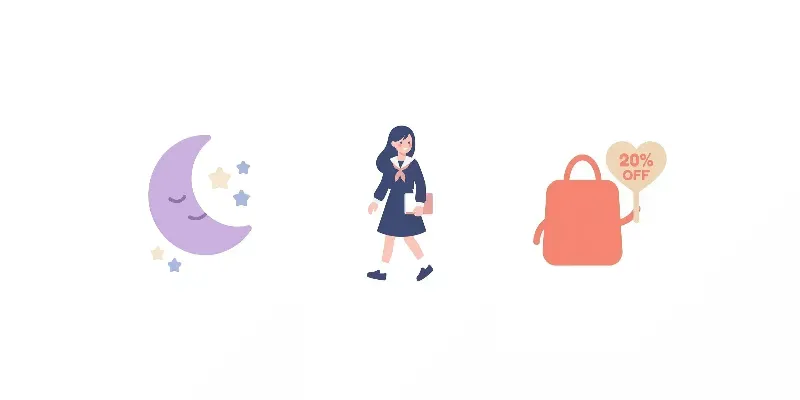 Kawaii Lineless Vector Icons Gemini Image Prompt | PromptBase