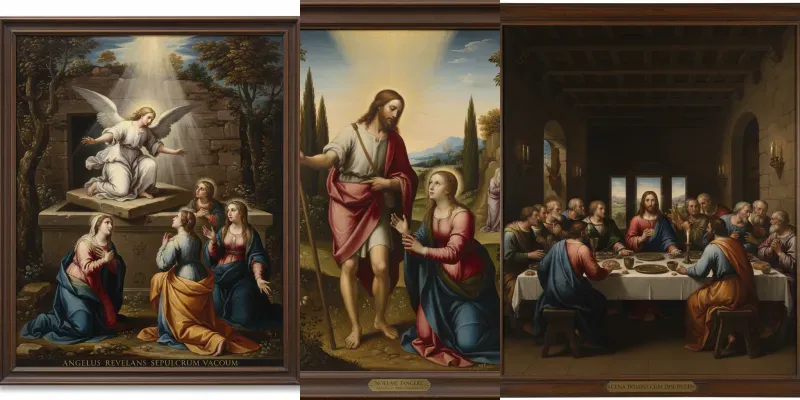 Easter Scriptures Renaissance Oil Art Generator App | PromptBase