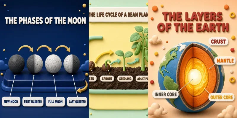 3D Science Learning Posters For Kids Grok Image Prompt | PromptBase