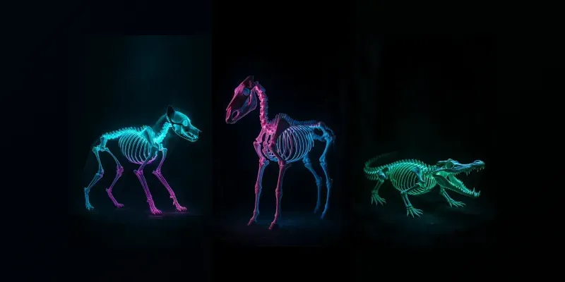 Bioluminescent Animal Skeletons Generator App | PromptBase