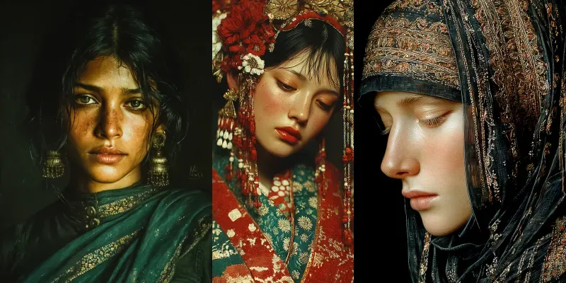 Traditional Attire Portraits Generator App | PromptBase