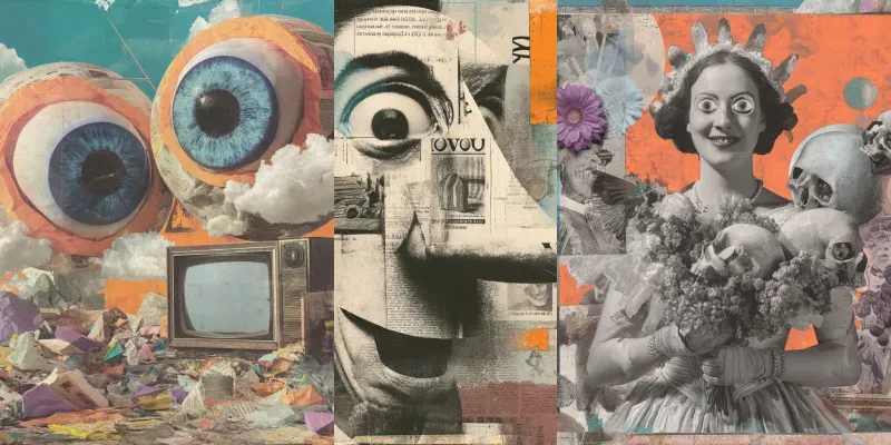 Cluttered Cartoon Dada Generator App | PromptBase