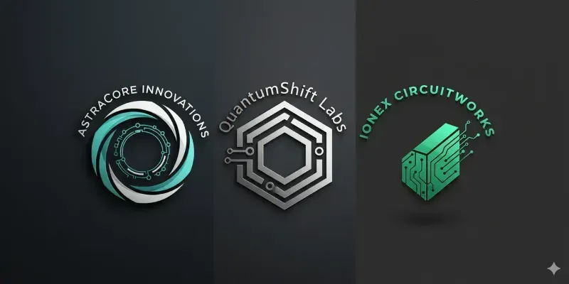 Futuristic Tech Logo Maker Generator App | PromptBase