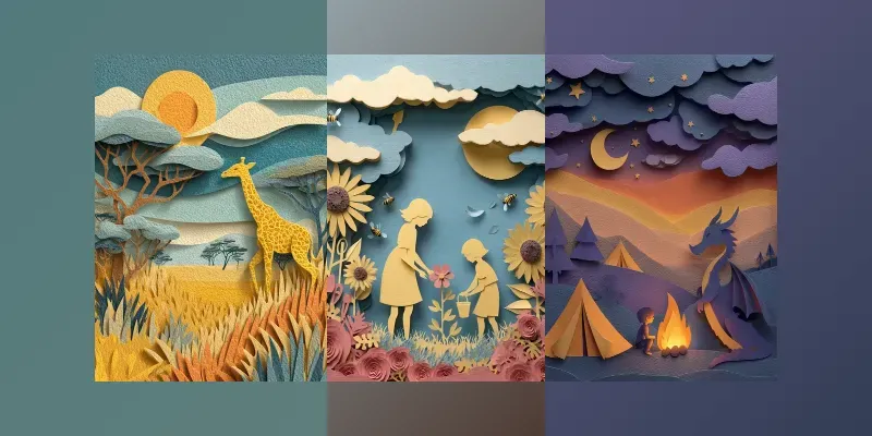 Papercut Out Storybook Scenes Midjourney Prompt | PromptBase