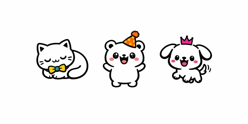 Kawaii Doodle Character Generator App | PromptBase