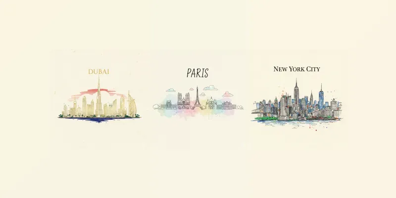 City Line Art Poster Pack Generator App | PromptBase