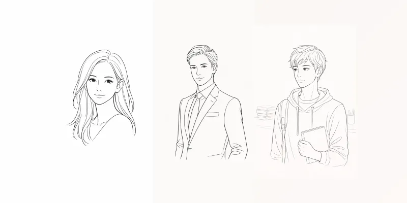 Simple Human Portrait Line Art Generator App | PromptBase