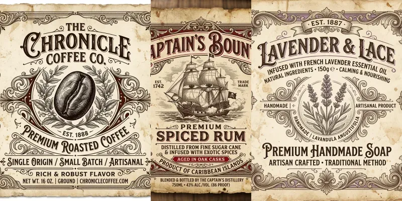 Vintage Rustic Product Labels Generator App | PromptBase