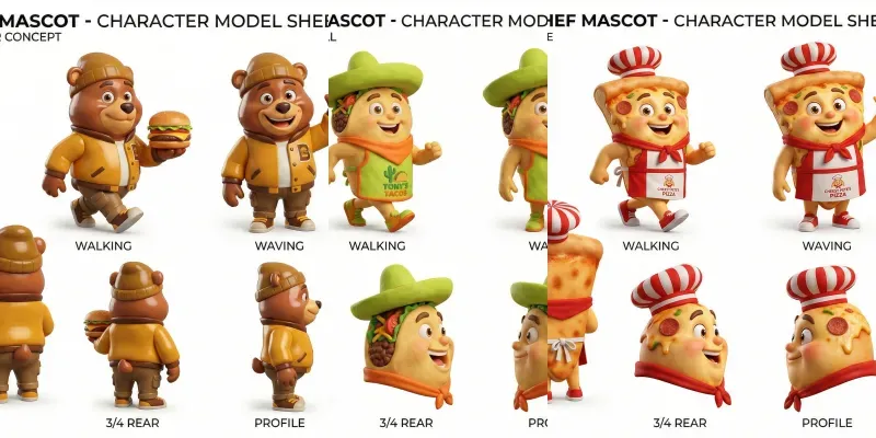 Mascot Character Sheet Maker Generator App | PromptBase