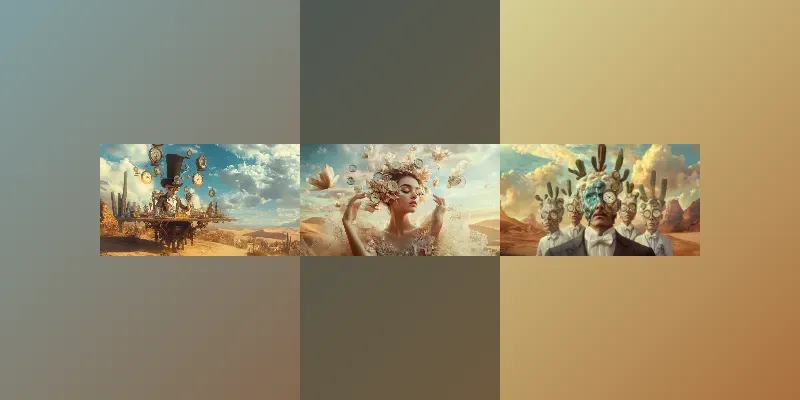 Surreal Desert Portrait Generator App | PromptBase
