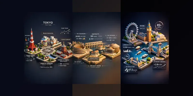 Isometric Infographic Video Prompts Generator App | PromptBase