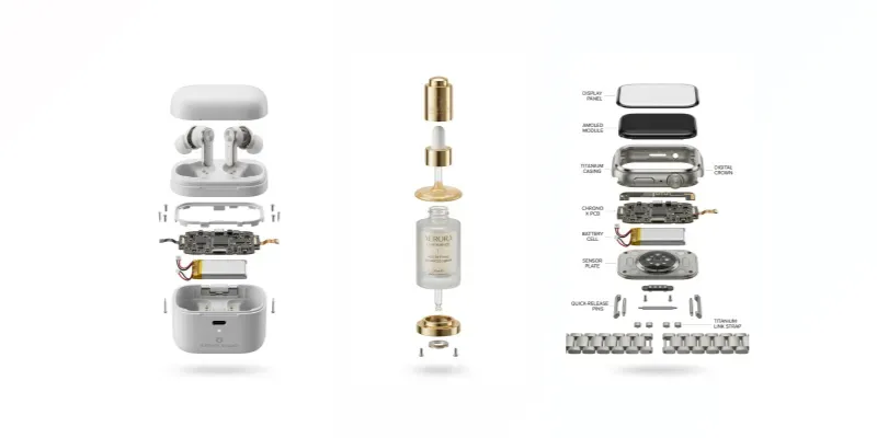 Exploded View Product Photography Generator App | PromptBase