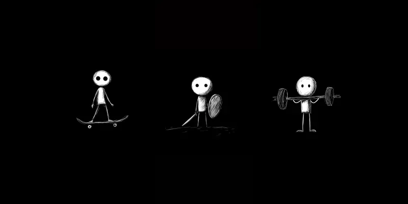 Stickman Line Minimalistic Simple Art Generator App | PromptBase