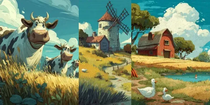Whimsical Animated Countryside Scene Generator App | PromptBase
