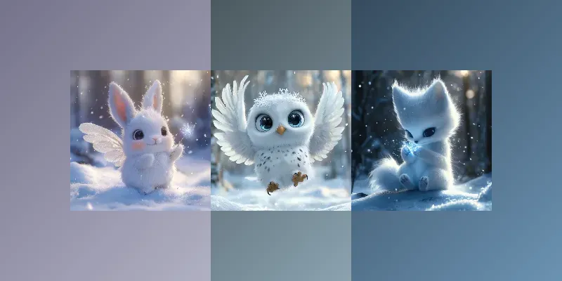 Hypercute Snow Creatures Pack Generator App | PromptBase