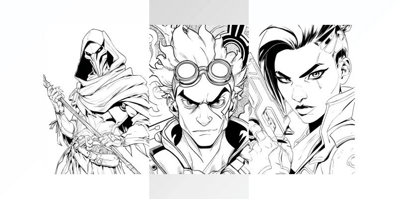 Free Hero Coloring Page Generator App | PromptBase