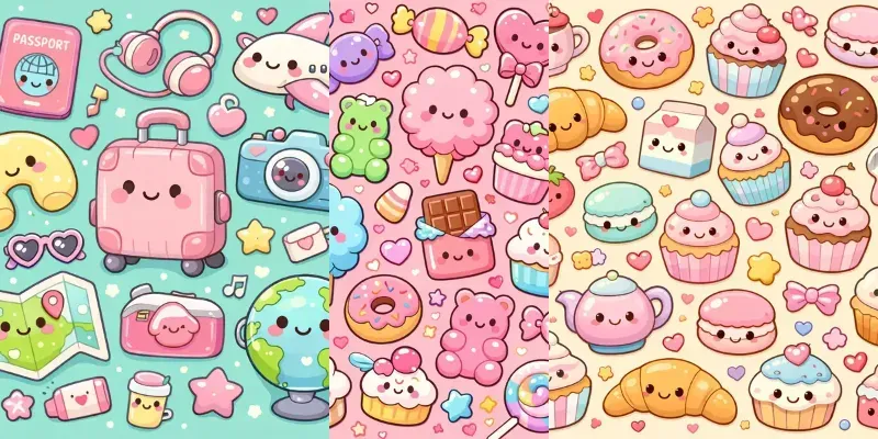 Kawaii Pastel Doodle Pattern Maker Generator App | PromptBase