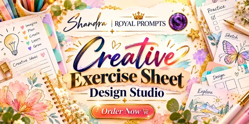 Creative Exercise Sheet Design Studio ChatGPT Skill | PromptBase