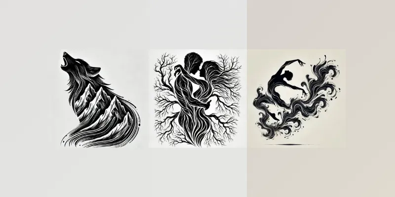 Silhouette Art Merging Designs Generator App | PromptBase