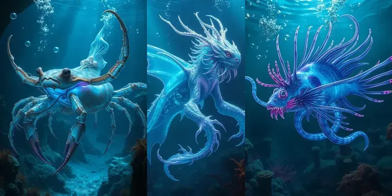 Surreal Ocean Creature Generator App | PromptBase
