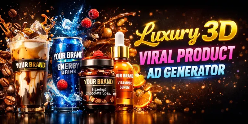 Luxury 3d Viral Product Ad Generator App | PromptBase