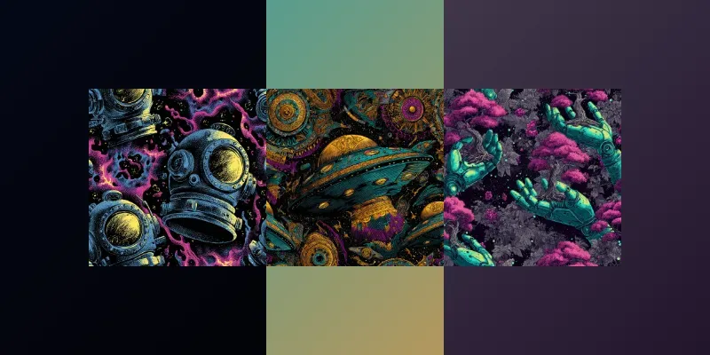 Retro Futuristic Cosmic Pulp Patterns Midjourney Prompt | PromptBase