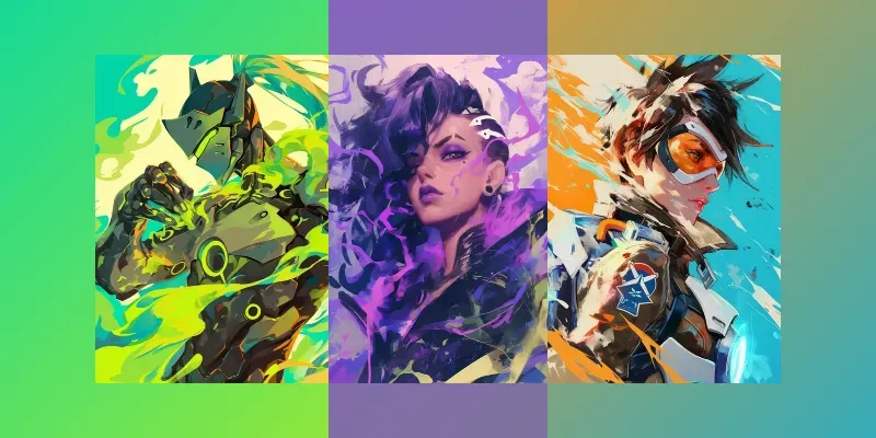 Abstract Overwatch Character Wallpapers Generator App | PromptBase