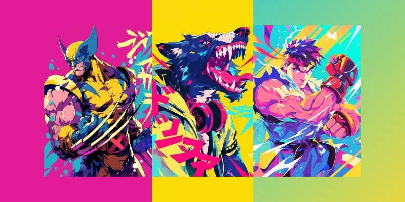 Pop Art Fighting Characters Generator App | PromptBase