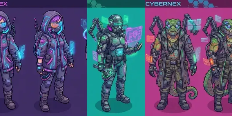Cyberpunk Character Turnaround Sheet Generator App | PromptBase