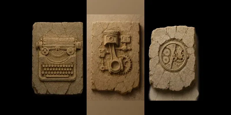 Fossil Machines In Ancient Stone Generator App | PromptBase