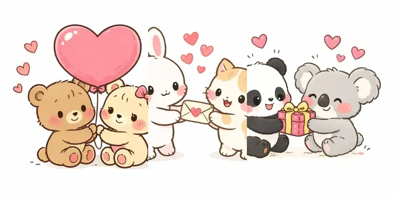 Cute Kawaii Love Doodle Art Generator App | PromptBase