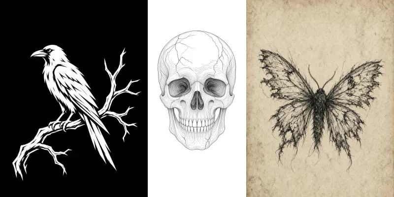 Minimalist Creepy Line Art Horrors Generator App | PromptBase