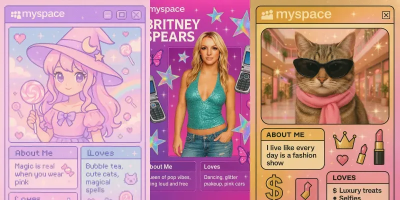 Y2k Myspace Profile Layout Creators ChatGPT Image Prompt