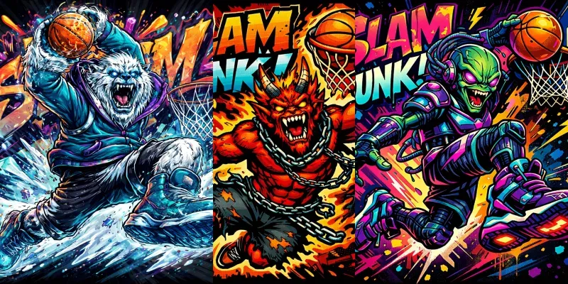 Monster Slam Dunk Street Art Generator App | PromptBase
