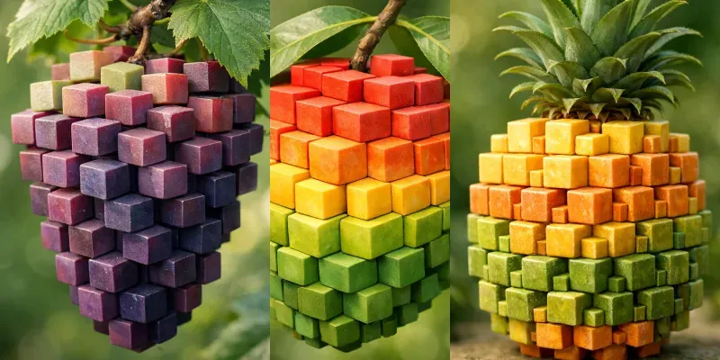 Hyperrealistic Cubic Fruit Concept Art Generator App | PromptBase