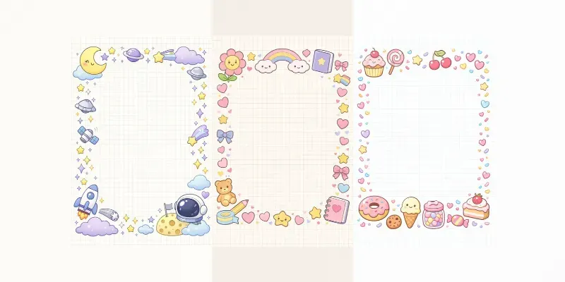 Pastel Notebook Doodle Frames Generator App | PromptBase