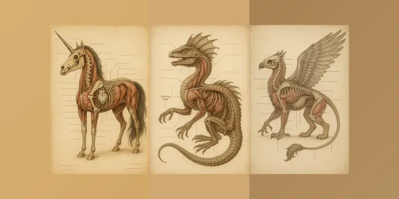The Mythical Creature Anatomy Chart Generator App | PromptBase