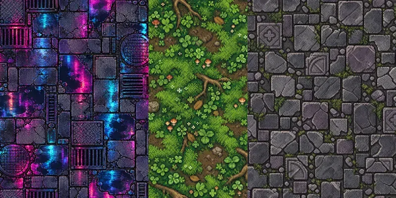 2d Retro Pixel Game Background Textures Generator App | PromptBase