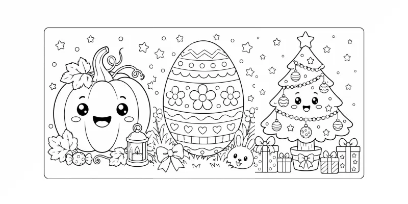 Holiday Coloring Book Pages ChatGPT Image Prompt | PromptBase